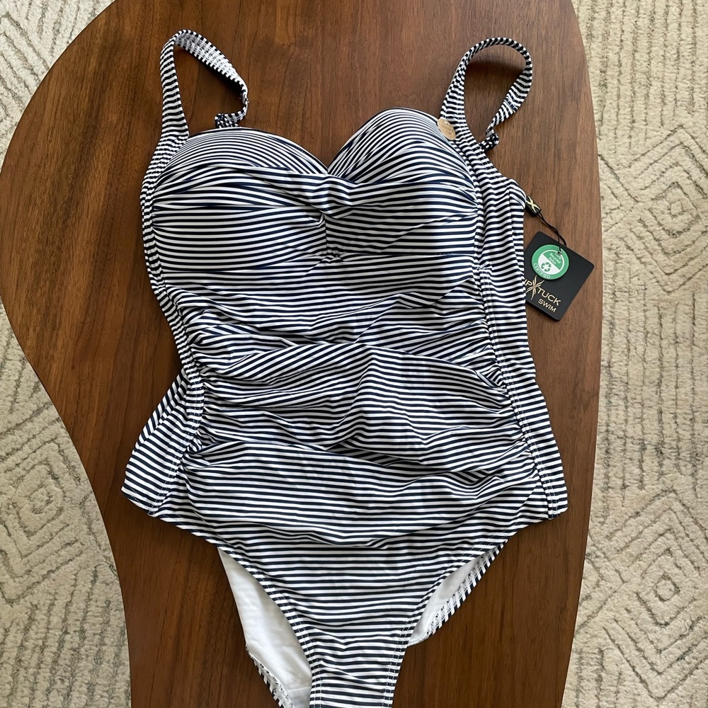 1 Niptuck swim suit (brand new!) - Navy and white striped